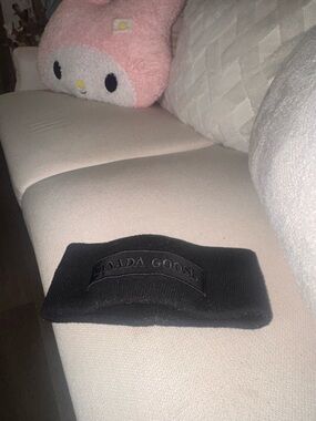 Canada Goose Black Ribbed Knit Ear Warmer headband